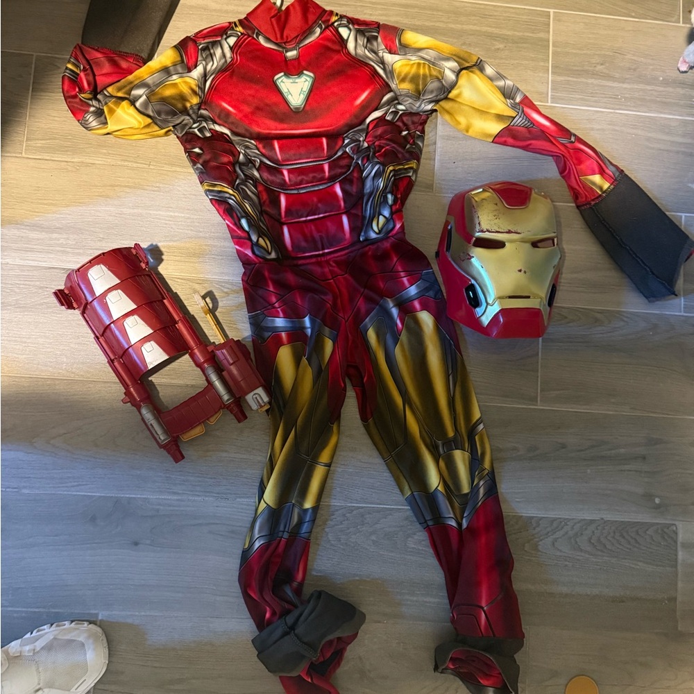 Iron Man Kids Costume - Red and Gold with weapon and mask